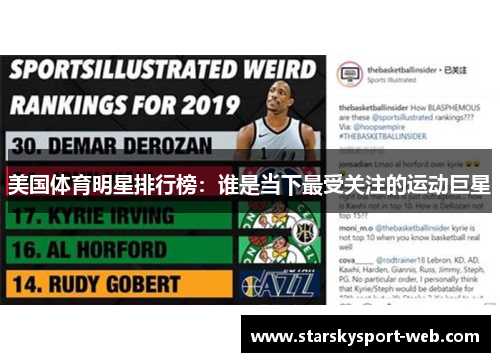 美国体育明星排行榜：谁是当下最受关注的运动巨星